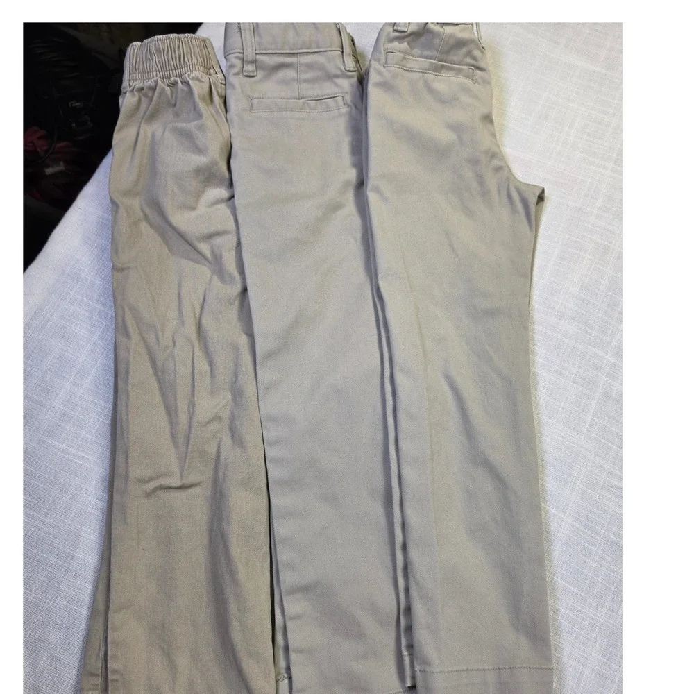 Lot of 3 Boys Khaki Chino Pants Size 6 Cat & Jack 365 Kids School Uniform Tan
